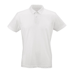Polo unissexo de algodão orgânico de manga curta 160 g/m² Ipanema cor branco vista frontal 