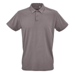 Polo unissexo de algodão orgânico de manga curta 160 g/m² Ipanema cor cinzento vista frontal 