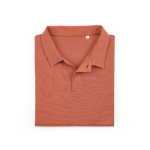 Polo unissexo de algodão orgânico de manga curta 160 g/m² Ipanema cor cor-de-laranja segunda vista frontal 