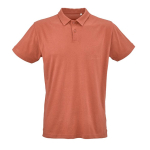 Polo unissexo de algodão orgânico de manga curta 160 g/m² Ipanema cor cor-de-laranja vista frontal 