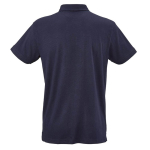 Polo unissexo de algodão orgânico de manga curta 160 g/m² Ipanema cor azul-marinho vista traseira 