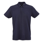Polo unissexo de algodão orgânico de manga curta 160 g/m² Ipanema cor azul-marinho vista frontal 