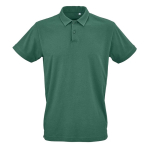 Polo unissexo de algodão orgânico de manga curta 160 g/m² Ipanema cor verde-escuro vista frontal 