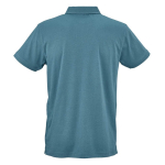 Polo unissexo de algodão orgânico de manga curta 160 g/m² Ipanema cor azul petróleo vista traseira 