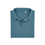 Polo unissexo de algodão orgânico de manga curta 160 g/m² Ipanema cor azul petróleo segunda vista frontal 