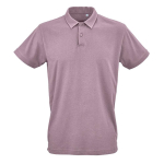 Polo unissexo de algodão orgânico de manga curta 160 g/m² Ipanema cor lilás vista frontal 