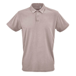 Polo unissexo de algodão orgânico de manga curta 160 g/m² Ipanema cor cinzento topo vista frontal 