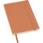 Caderno A5 em PU reciclado com fecho elástico e folhas pautadas terceira vista