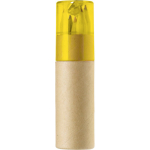 Conjunto de lápis de madeira FSC em tubo de cartão com afia-lápis cor amarelo primeira vista