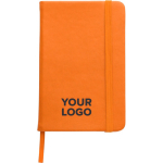 Caderno A5 em PU reciclado com fecho elástico e folhas em branco primeira vista
