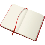 Caderno A5 em PU reciclado com fecho elástico e folhas em branco quarta vista