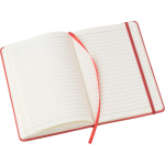 Caderno A5 em PU reciclado com fecho elástico e folhas pautadas terceira vista
