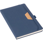 Caderno A5 em plástico reciclado e pele sintética com folhas pautadas quinta vista
