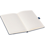 Caderno A5 em plástico reciclado e pele sintética com folhas pautadas sexta vista