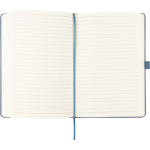 Caderno A5 com capa de cartão reciclado e folhas pautadas segunda vista