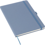 Caderno A5 com capa de cartão reciclado e folhas pautadas terceira vista