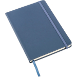 Caderno A5 em pele sintética com fecho elástico e folhas quadriculadas