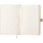 Caderno A5 de cânhamo com banda elástica e folhas pautadas terceira vista