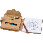 Conjunto de colorir em cartão com lápis de cor e desenhos infantis quarta vista