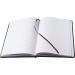 Caderno A5 em pele sintética reciclada com marcador e folhas pautadas segunda vista