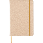Caderno A5 em couro sintético com aspeto de cortiça e folhas pautadas cor castanho segunda vista