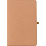 Caderno A5 com capa em kraft lavado, design flexível e folhas pautadas cor castanho segunda vista