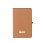 Caderno A5 com capa em kraft lavado, design flexível e folhas pautadas cor castanho vista principal