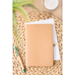 Caderno A5 com capa em kraft lavado, design flexível e folhas pautadas sexta vista