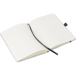 Caderno A5 em feltro reciclado com fecho elástico, folhas pautadas terceira vista