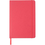 Caderno A5 em cartão reciclado com marcador, folhas pautadas cor vermelho primeira vista