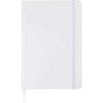 Caderno A5 em cartão reciclado com marcador, folhas pautadas cor branco primeira vista
