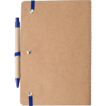 Caderno A5 em cartão reciclado com esferográfica e folhas em branco segunda vista