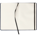 Caderno A5 em tecido de ganga com acabamento casual e folhas pautadas segunda vista
