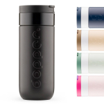 Copo térmico de aço inoxidável com mecanismo anti-gotejo Dopper 400 ml cor preto primeira vista