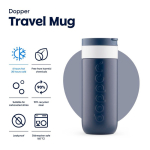 Copo térmico de aço inoxidável com mecanismo anti-gotejo Dopper 400 ml cor azul-marinho primeira vista