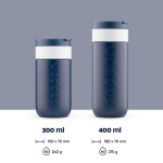Copo térmico de aço inoxidável com mecanismo anti-gotejo Dopper 400 ml cor azul-marinho segunda vista