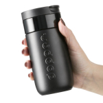 Copo térmico de viagem em aço inoxidável com tampa basculante Dopper 300 ml cor preto segunda vista