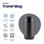 Copo térmico de viagem em aço inoxidável com tampa basculante Dopper 300 ml cor preto quinta vista