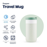 Copo térmico de viagem em aço inoxidável com tampa basculante Dopper 300 ml cor verde bosque primeira vista