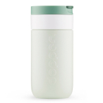 Copo térmico de viagem em aço inoxidável com tampa basculante Dopper 300 ml cor verde bosque quinta vista