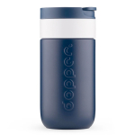 Copo térmico de viagem em aço inoxidável com tampa basculante Dopper 300 ml cor azul-marinho primeira vista