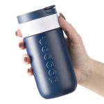 Copo térmico de viagem em aço inoxidável com tampa basculante Dopper 300 ml cor azul-marinho segunda vista