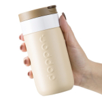 Copo térmico de viagem em aço inoxidável com tampa basculante Dopper 300 ml cor castanho-claro sétima vista