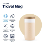 Copo térmico de viagem em aço inoxidável com tampa basculante Dopper 300 ml cor castanho-claro oitava vista