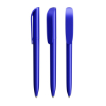 Caneta plástico mecanismo rotativo e tinta preta Super Clip Glacé BIC® cor azul