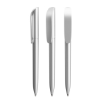 Caneta plástico mecanismo rotativo e tinta preta Super Clip Glacé BIC® cor prateado