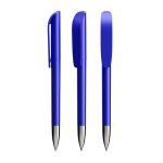 Caneta de plástico recarregável com tinta preta Super Clip Glacé BIC® cor azul