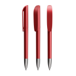Caneta de plástico recarregável com tinta preta Super Clip Glacé BIC® cor vermelho