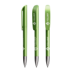 Caneta de plástico recarregável com tinta preta Super Clip Glacé BIC® cor verde