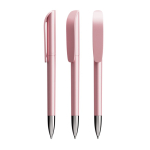 Caneta de plástico recarregável com tinta preta Super Clip Glacé BIC® cor cor-de-rosa